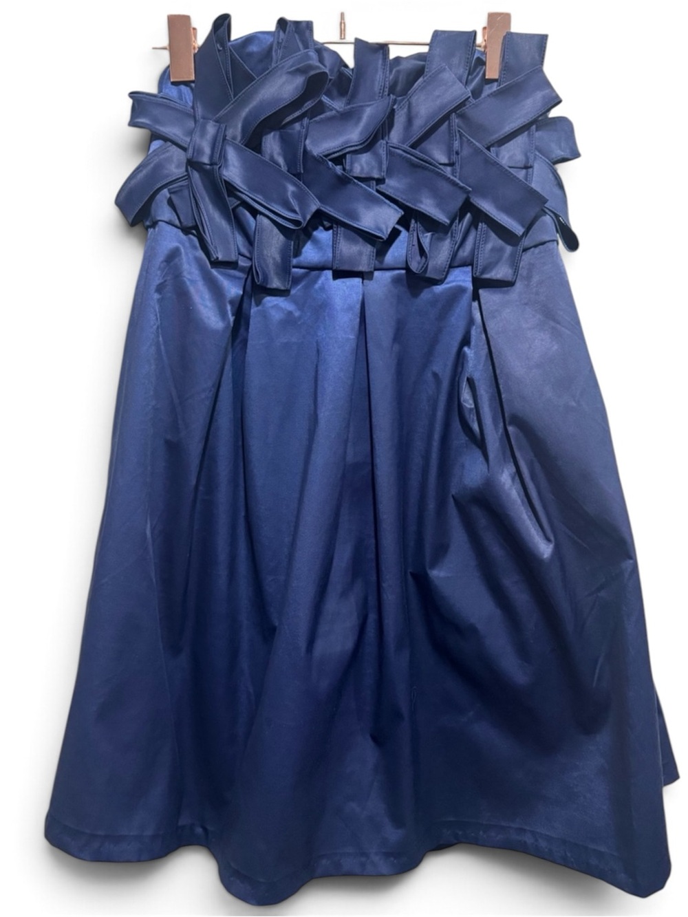 NWT Navy 3D Bow Strapless Cocktail Mini Dress L Fumblin Foe